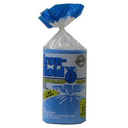618781 30 Count; 13 Gallon; Blue Recycling Bags